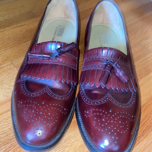 Mens Burgundy Slip on Wing tip with Tassels - Picture 6 of 10